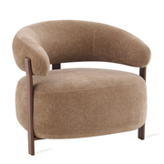Fauteuil Rose - Taupe - fauteuil in chenille, vooraanzicht