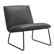 Fauteuil James - Microleder Antraciet - fauteuil in microleder, vooraanzicht