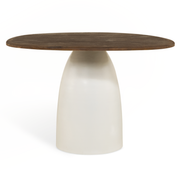 Eettafel Bora - Ø 120 cm Bruin - eettafel van mangohout, vooraanzicht