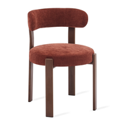 Eetkamerstoel Rose - Burgundy - eetkamerstoel in chenille, vooraanzicht