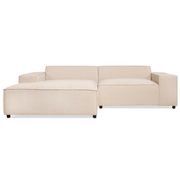 Hoekbank Lara - Stof Beige links - hoekbank in stof, vooraanzicht