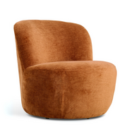 Fauteuil Marc - Roest - fauteuil in stof, vooraanzicht