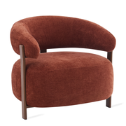 Fauteuil Rose - Burgundy - fauteuil in chenille, vooraanzicht