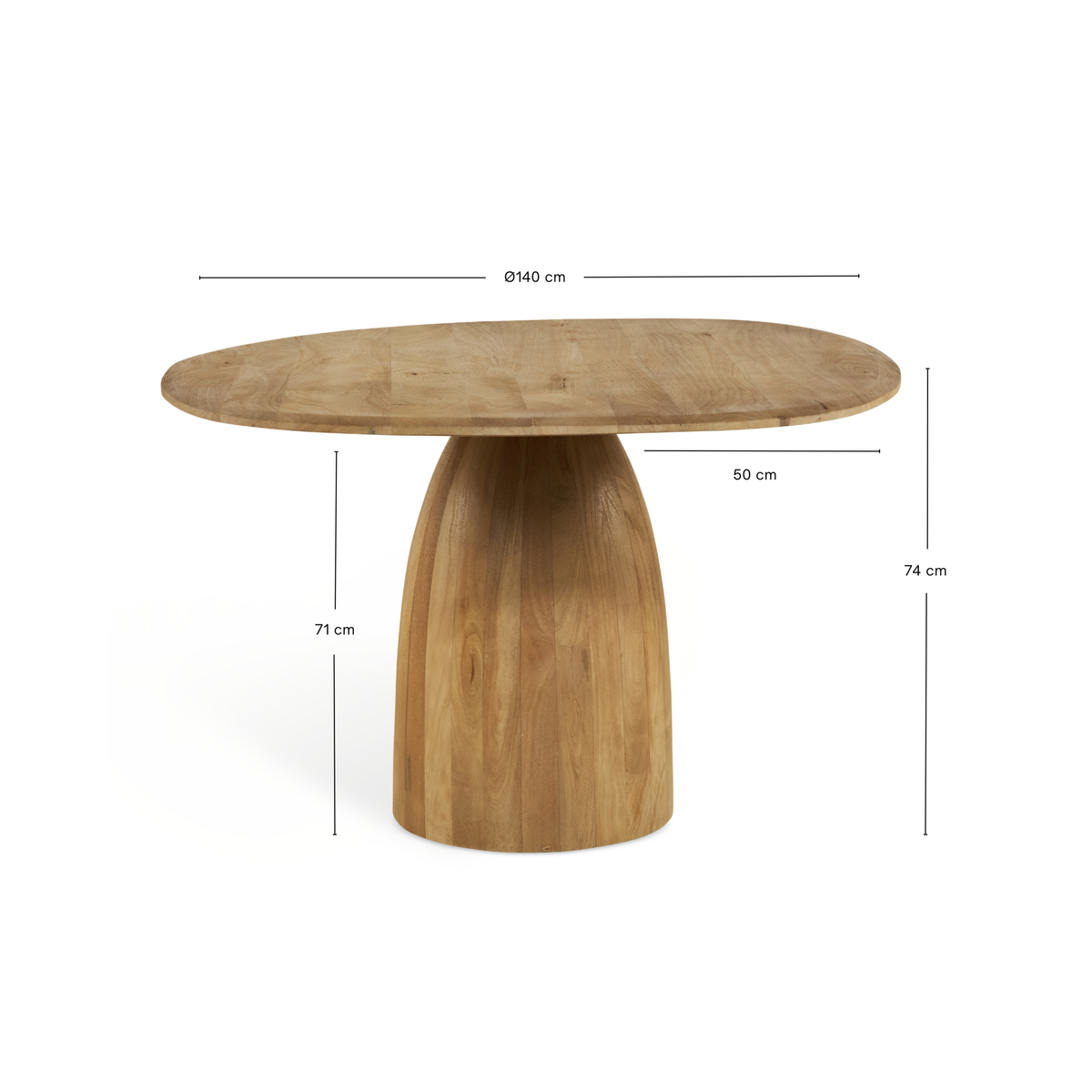 Eettafel Bora - Ø 140 cm Naturel