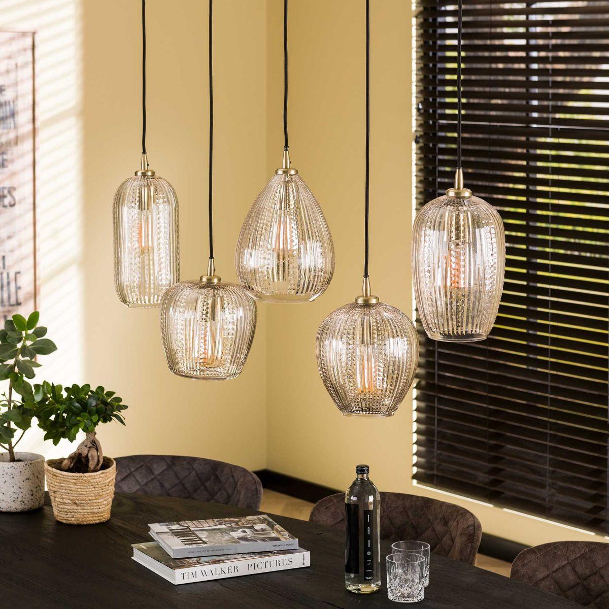 Hanglamp 5L I  Diamond grain mix