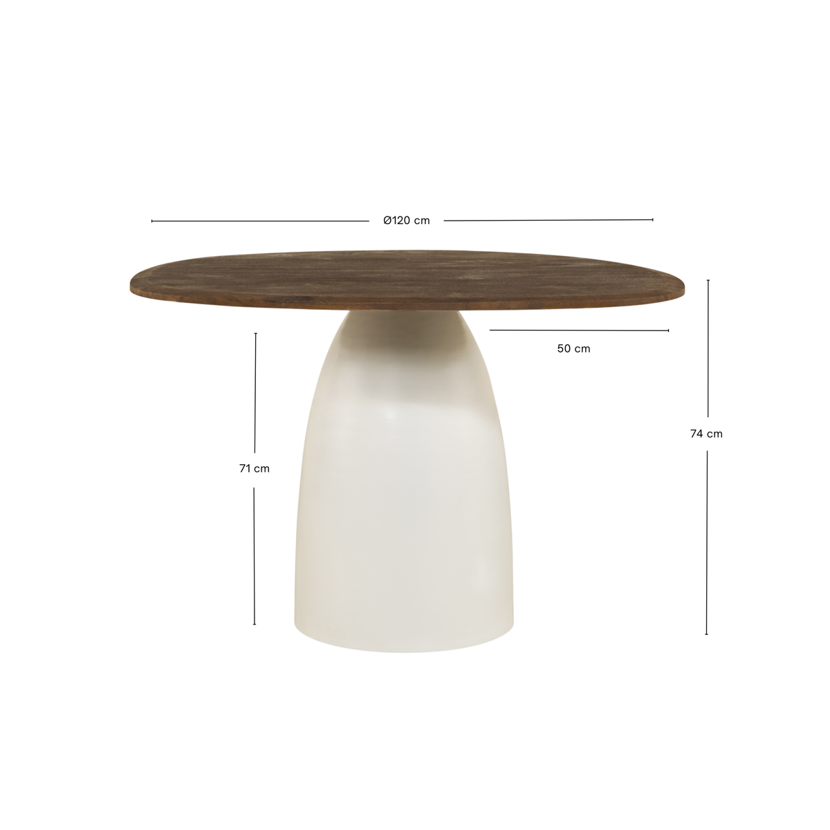 Eettafel Bora - Ø 120 cm Bruin