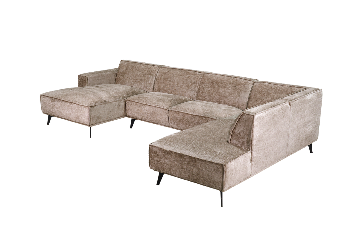 U bank Leeds - Taupe Touch 04 - Chaise L + 2,5 + Ottomaan R - Tower Living