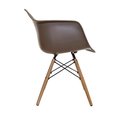 Eetkamerstoel Kunstof zitting stoel - Bruin