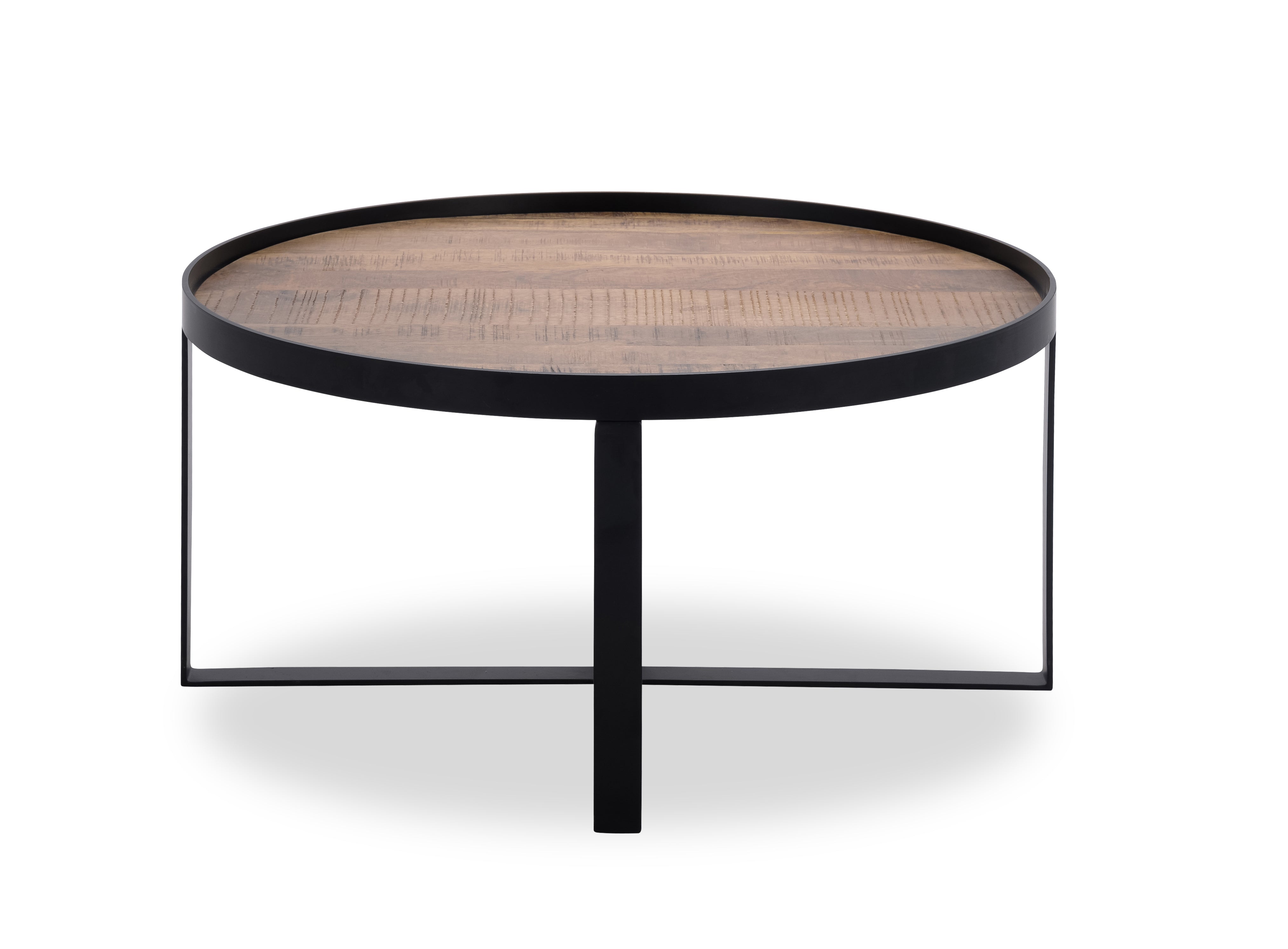 Salontafel Hunt 003 (80) Wood Natural Metal Matt Black