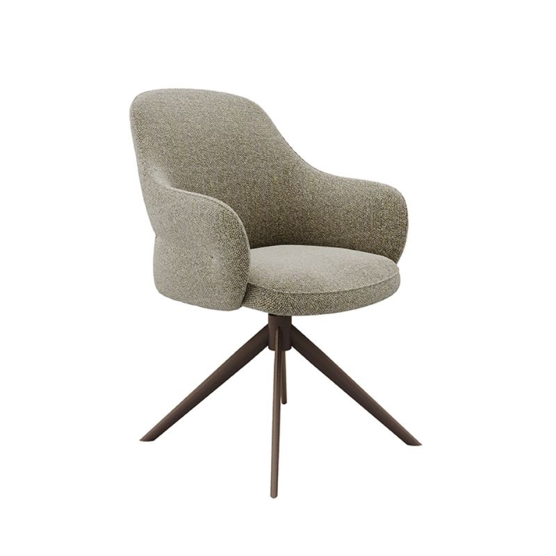 Eetkamerstoel Bern - Mushroom Royal Boucle | Brons Metaal