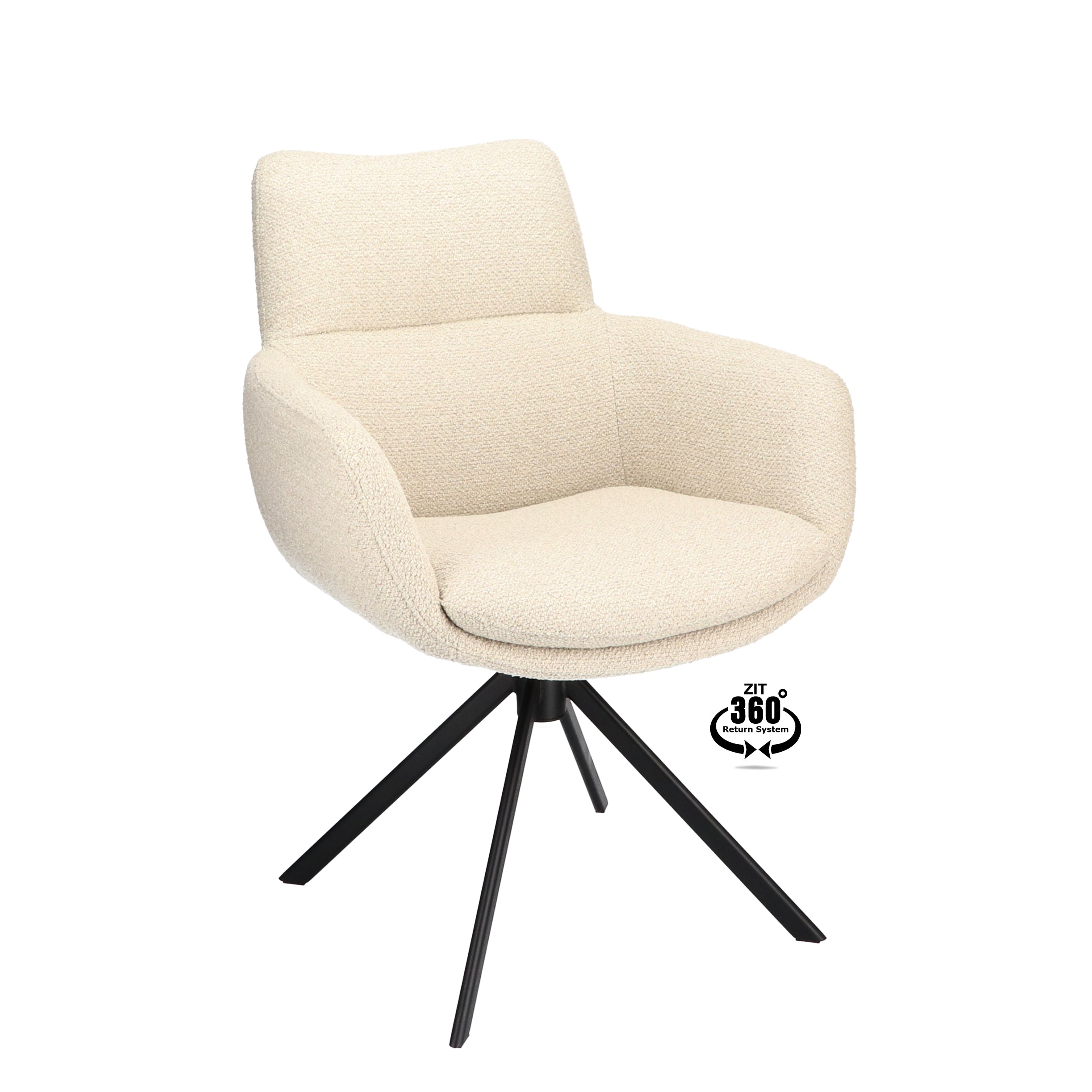 Armstoel Soho Stof Rhythm Natural Leg Black 360° Return-system