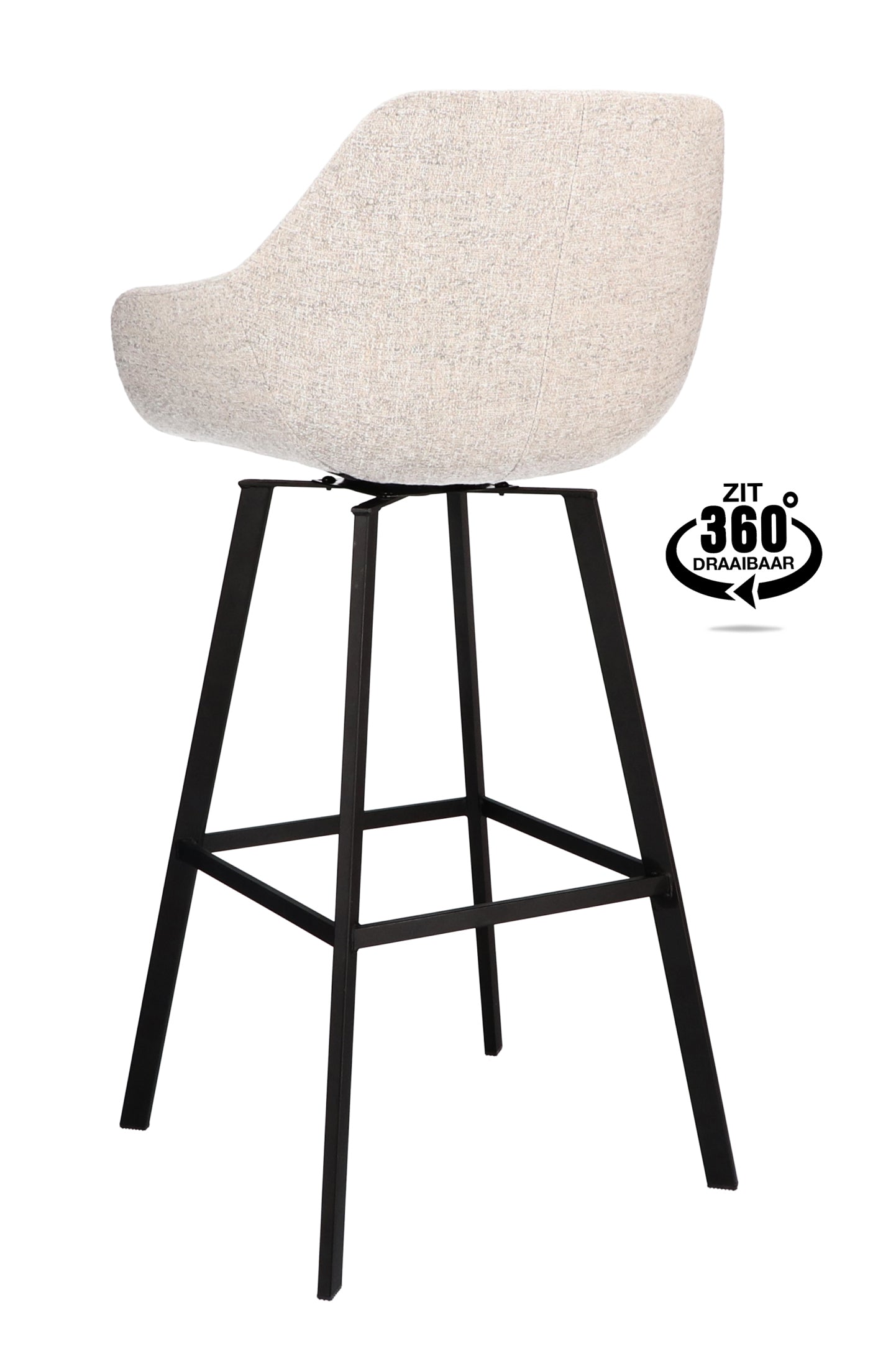 Barkruk met armleuning Royal - ZH 80 Stof Oasis Shell Leg Black