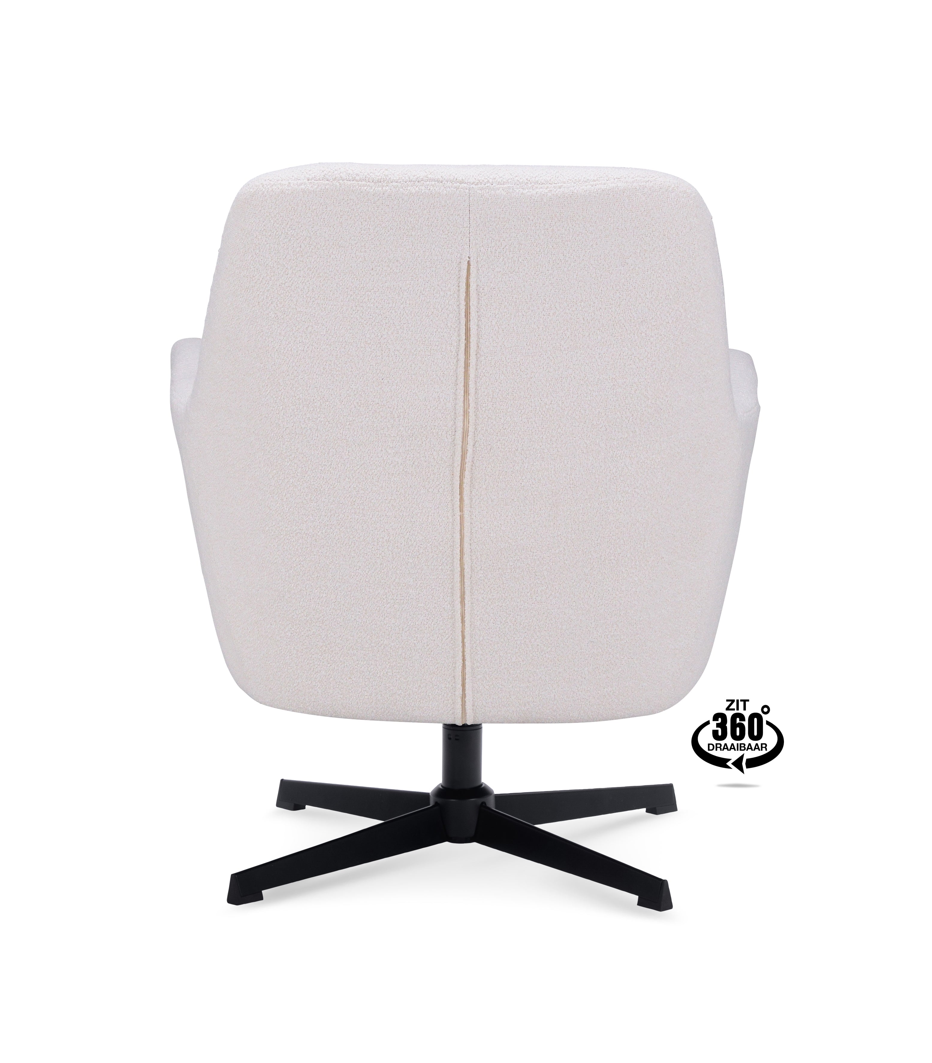 Fauteuil Edge Stof Alpine Ivory Draaivoet Zwart