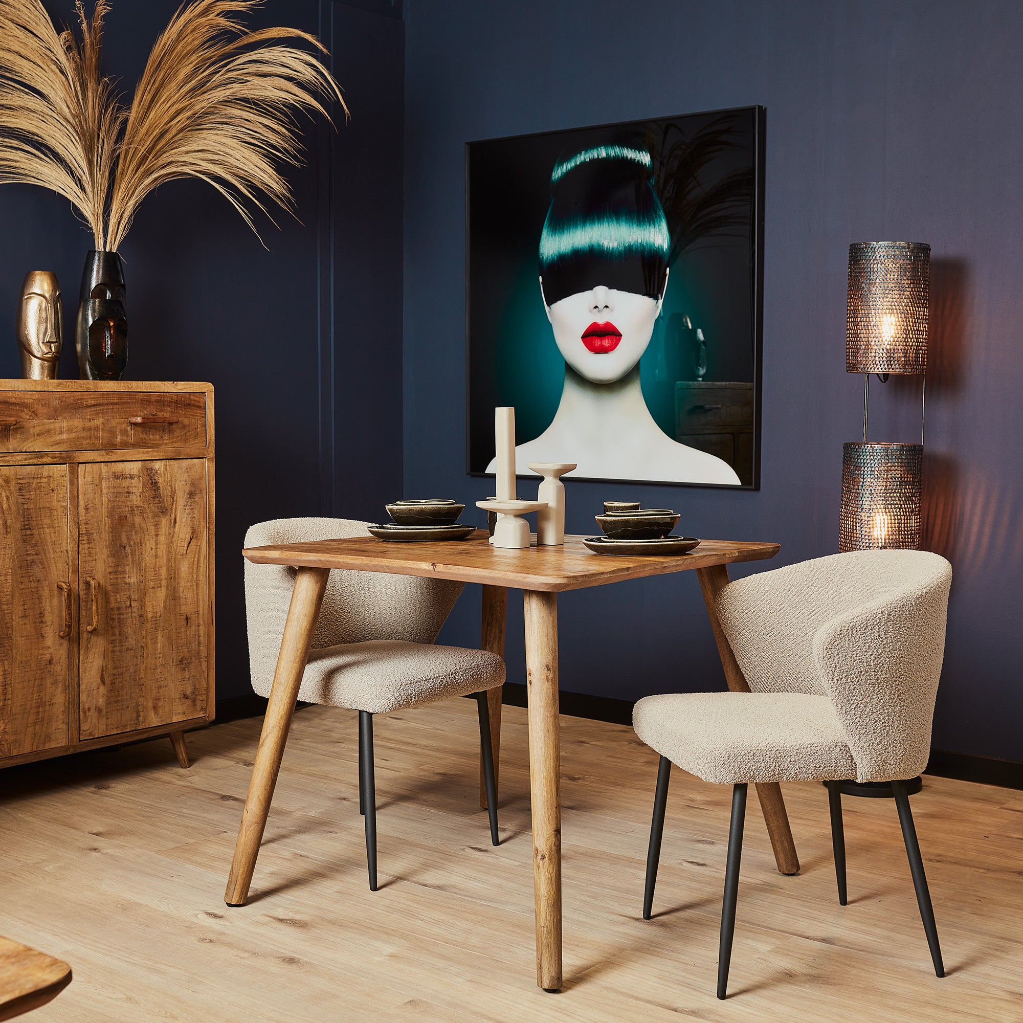 Vierkante eettafel Omaha Naturel Mangohout 90 cm
