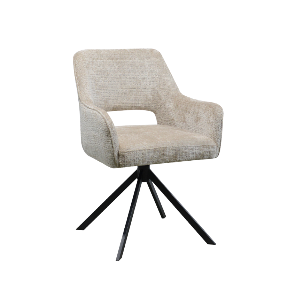 Eetkamerstoel Lynn - Cremona 12 - 360 graden draaibaar - met armleuning