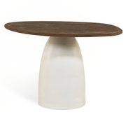 Eettafel Bora - Ø 140 cm Bruin - eettafel van mangohout, vooraanzicht