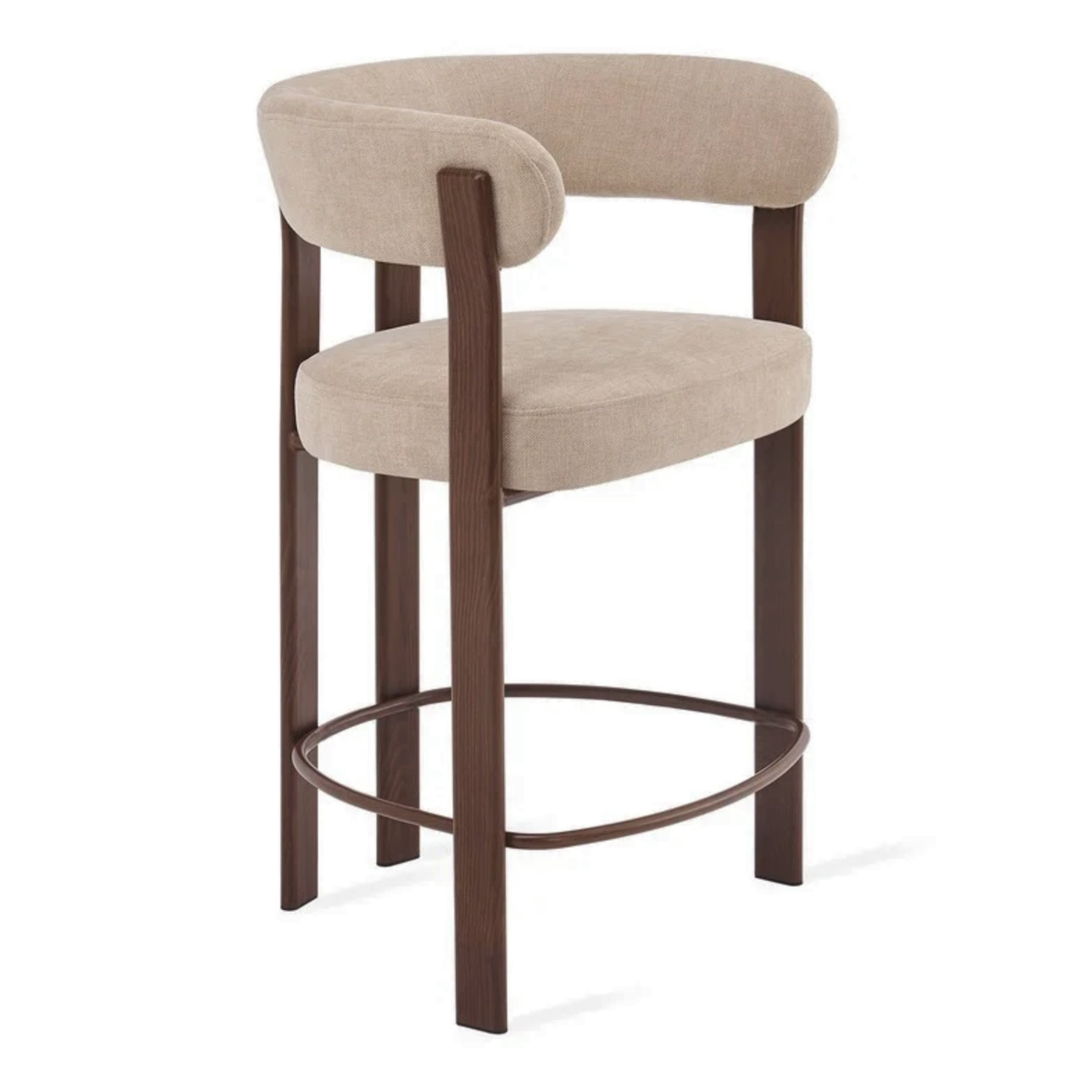 Barkruk Rose - Beige met armleuning