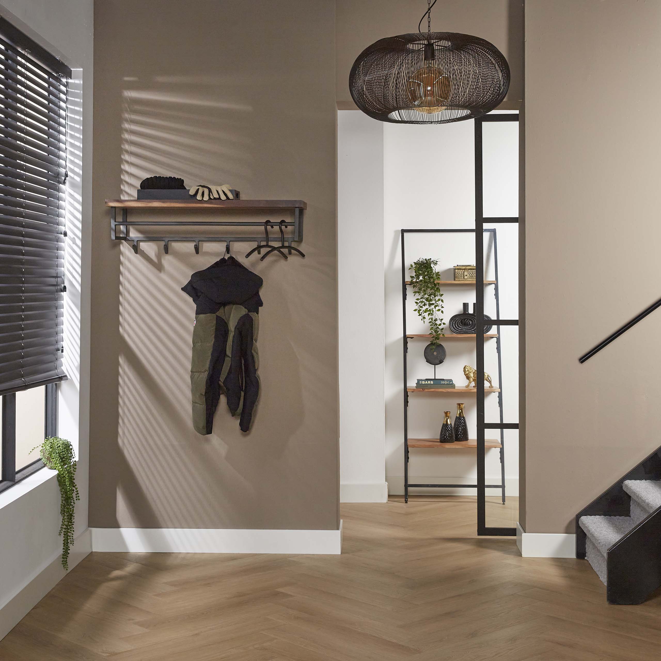 Kapstok Daytona 6 Haken Hoedenplank Massief Saja Natural