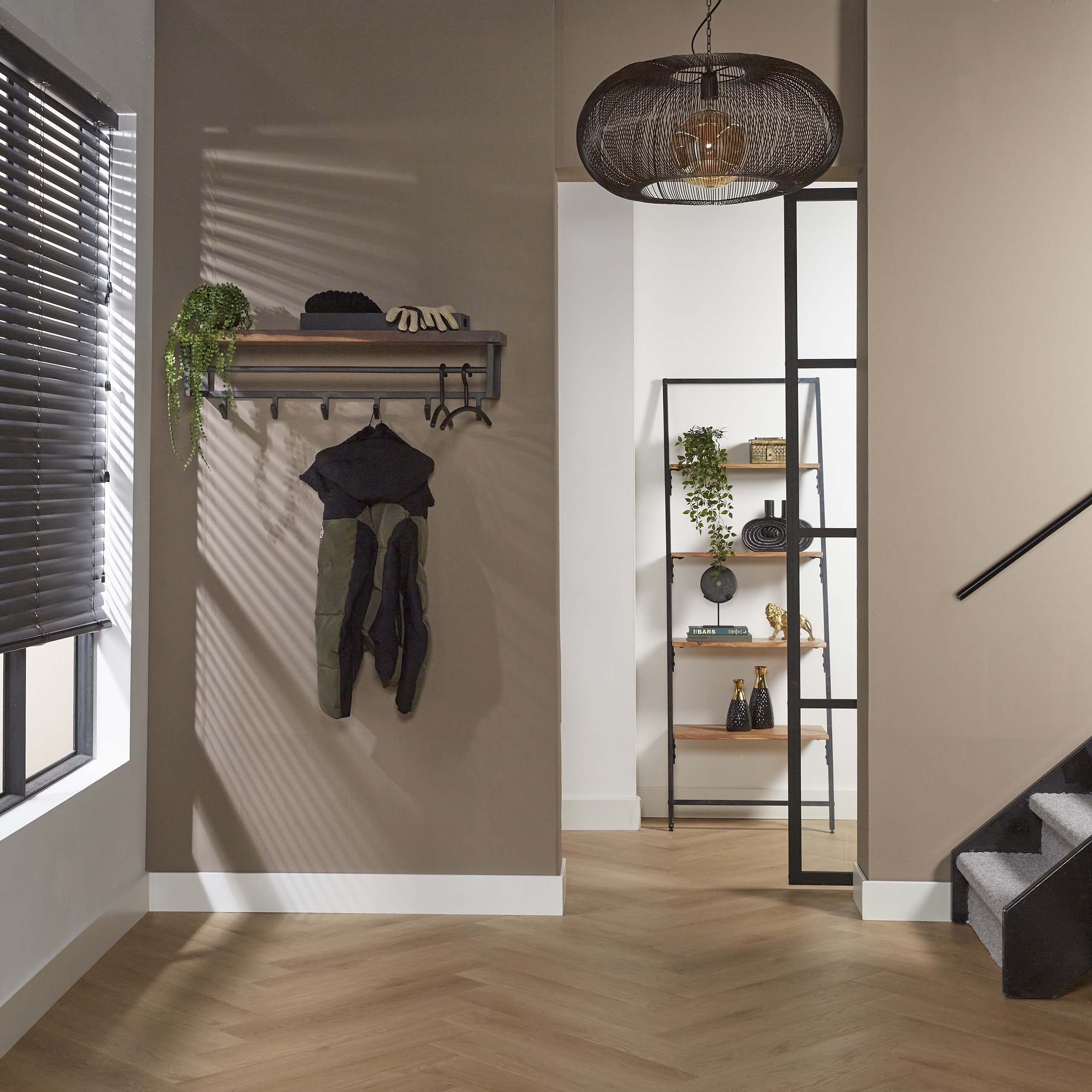 Kapstok Daytona 6 Haken Hoedenplank Massief Saja Natural