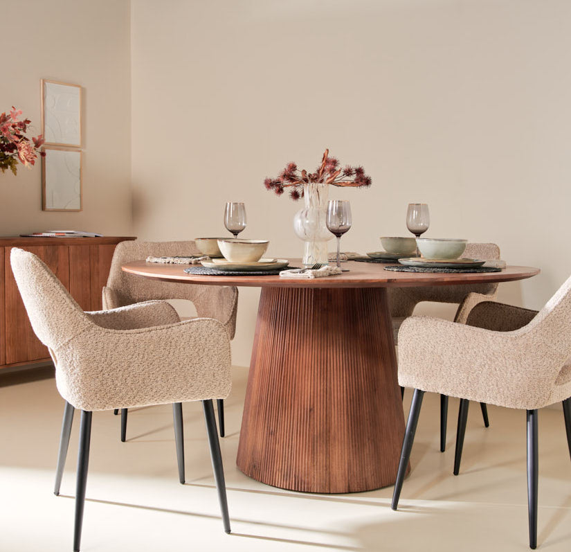 Eettafel Mokka Rond - Lichtbruin Ø 150 cm