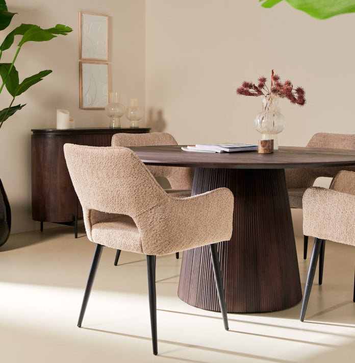 Eetkamerstoel Ray - Stof Beige – foto 3