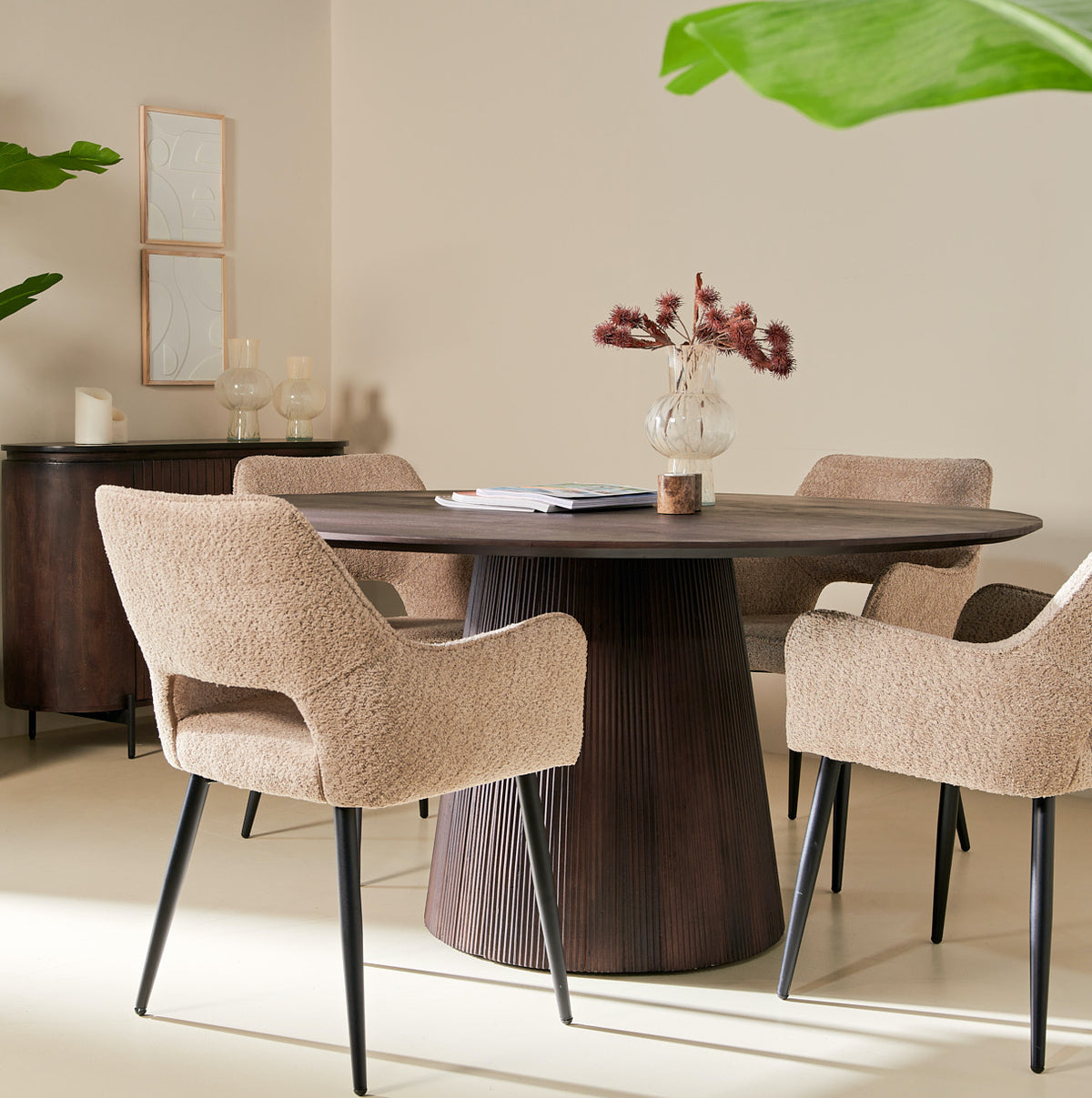 Eettafel Mokka Rond - Donkerbruin Ø 150 cm