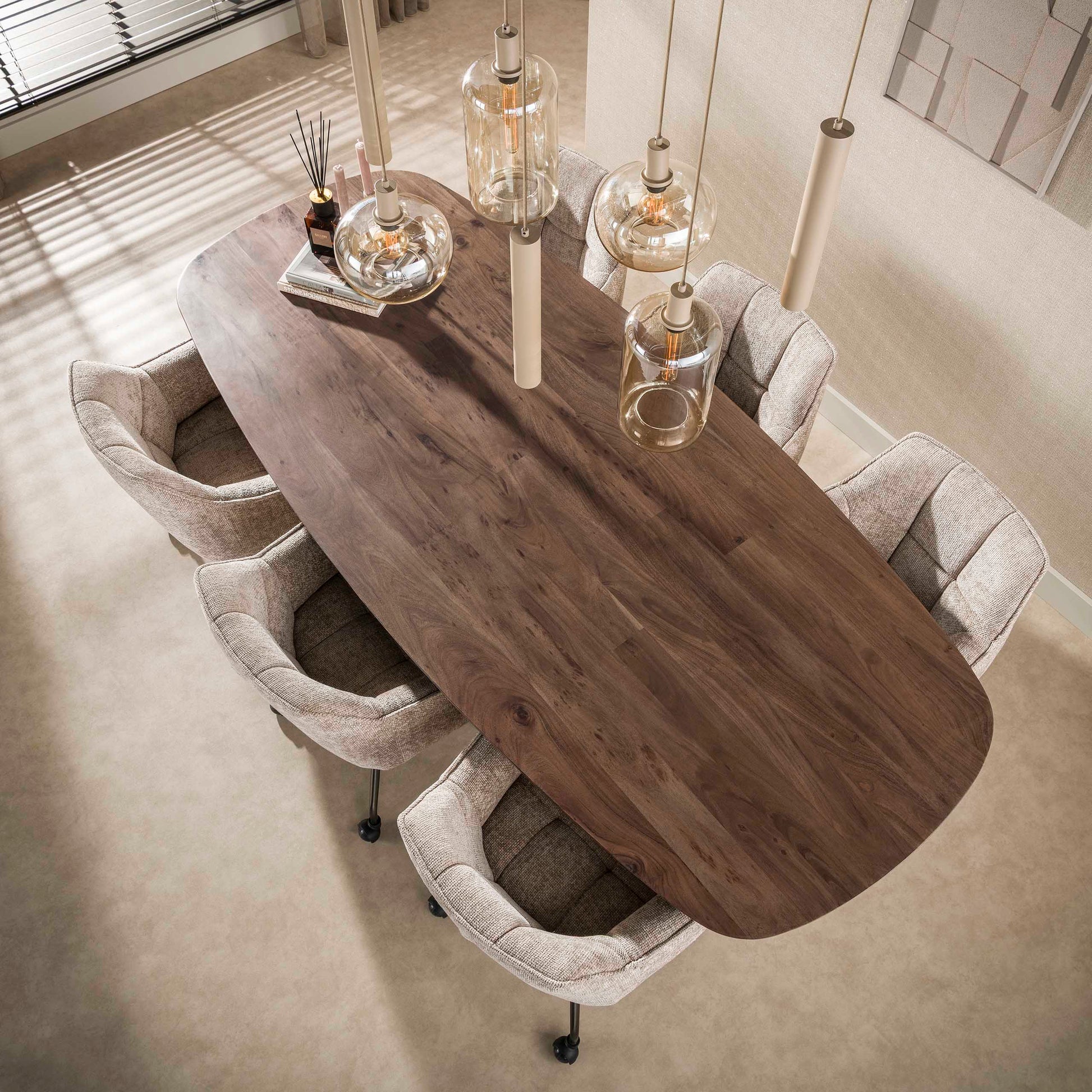 Eettafel Arcadia deens ovaal 240cm / Massief acacia bruin