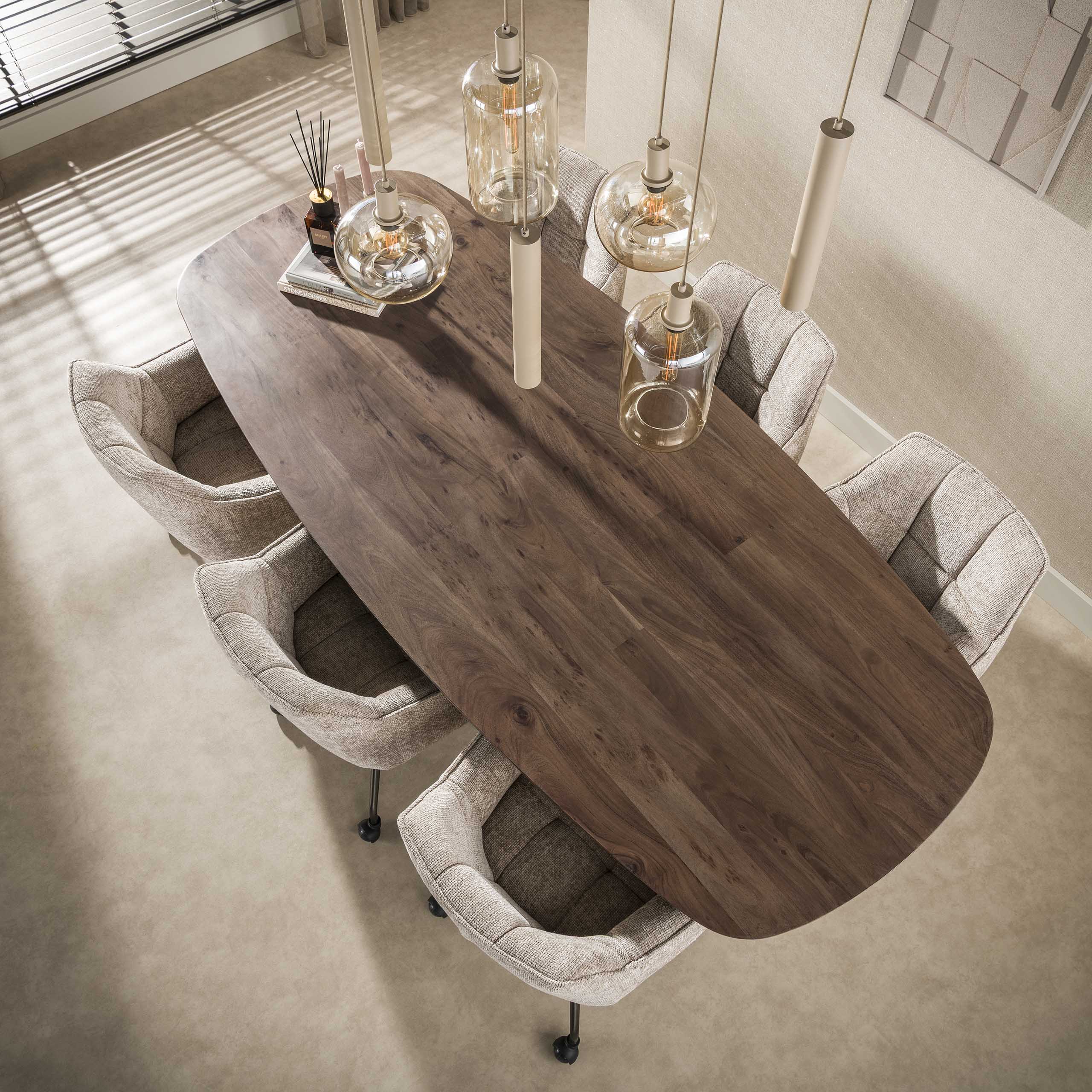 Eettafel Arcadia deens ovaal 240cm / Massief acacia bruin