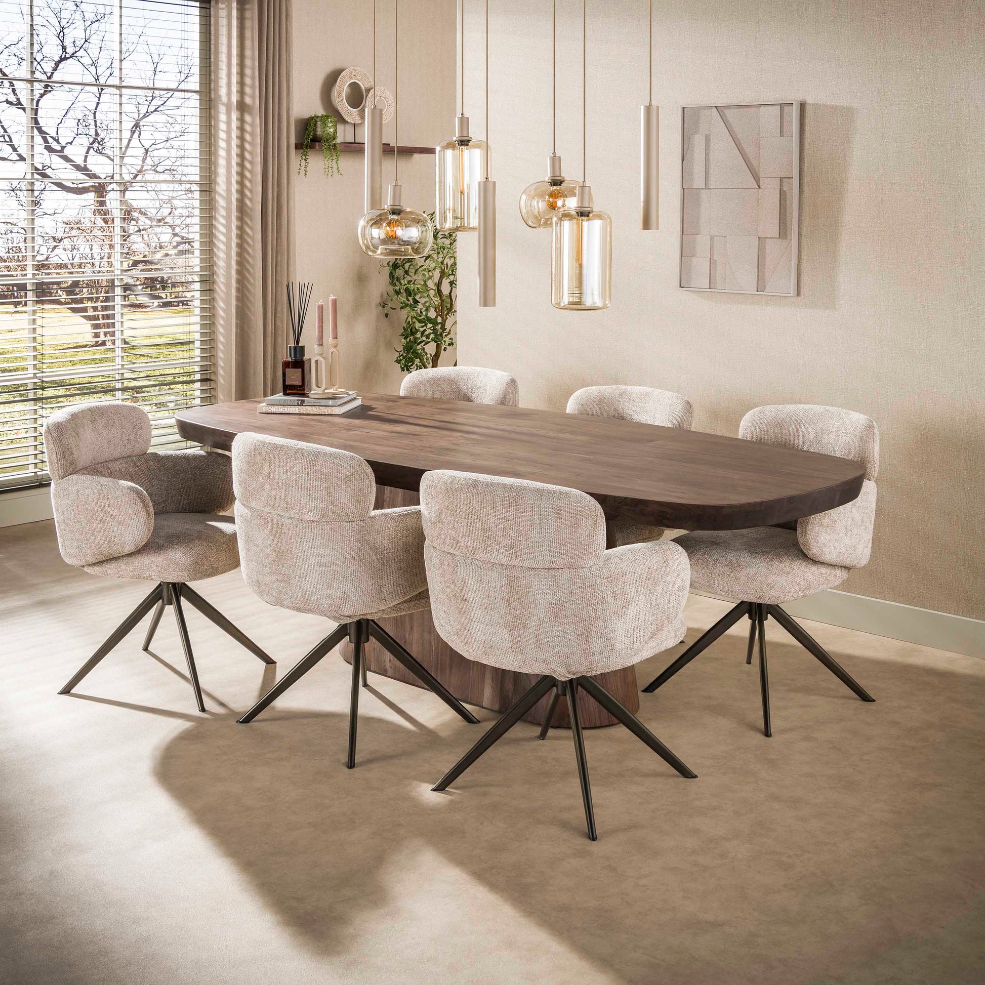 Eettafel Arcadia deens ovaal 240cm / Massief acacia bruin