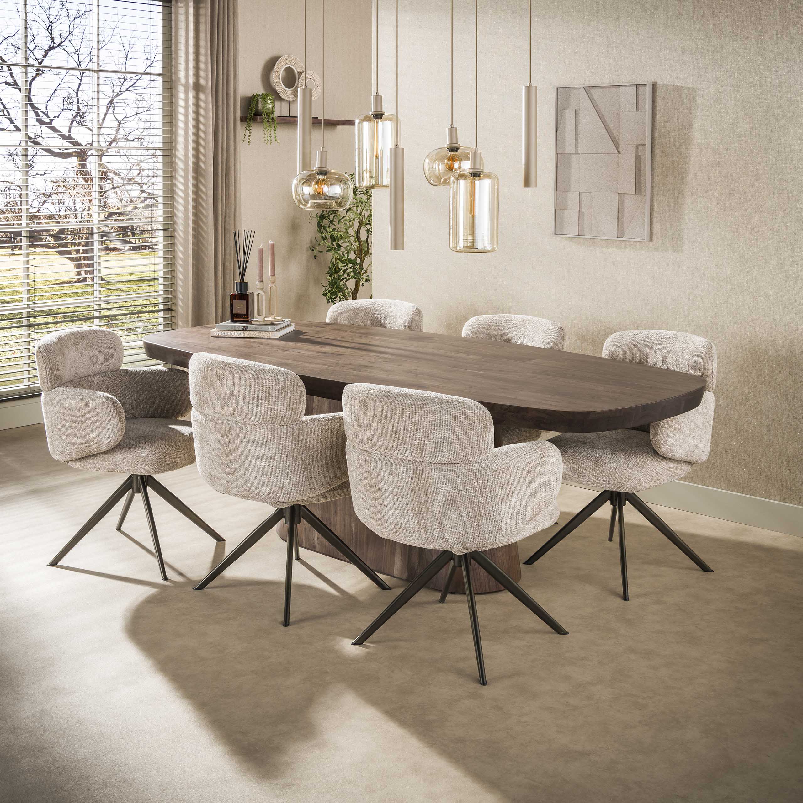 Eettafel Arcadia deens ovaal 240cm / Massief acacia bruin