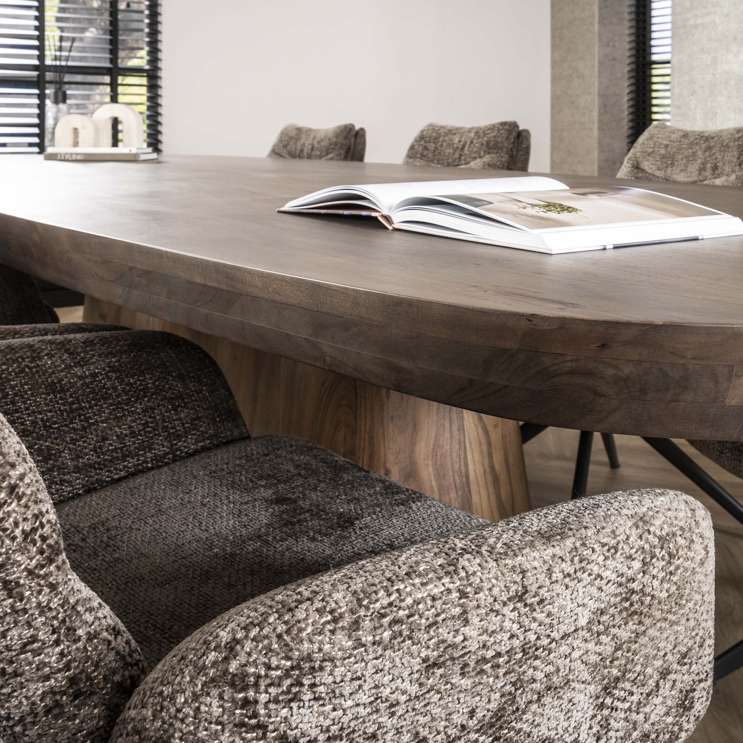 Eetkamertafel 300 Arcadia Oval Massief Acacia Drift Brown
