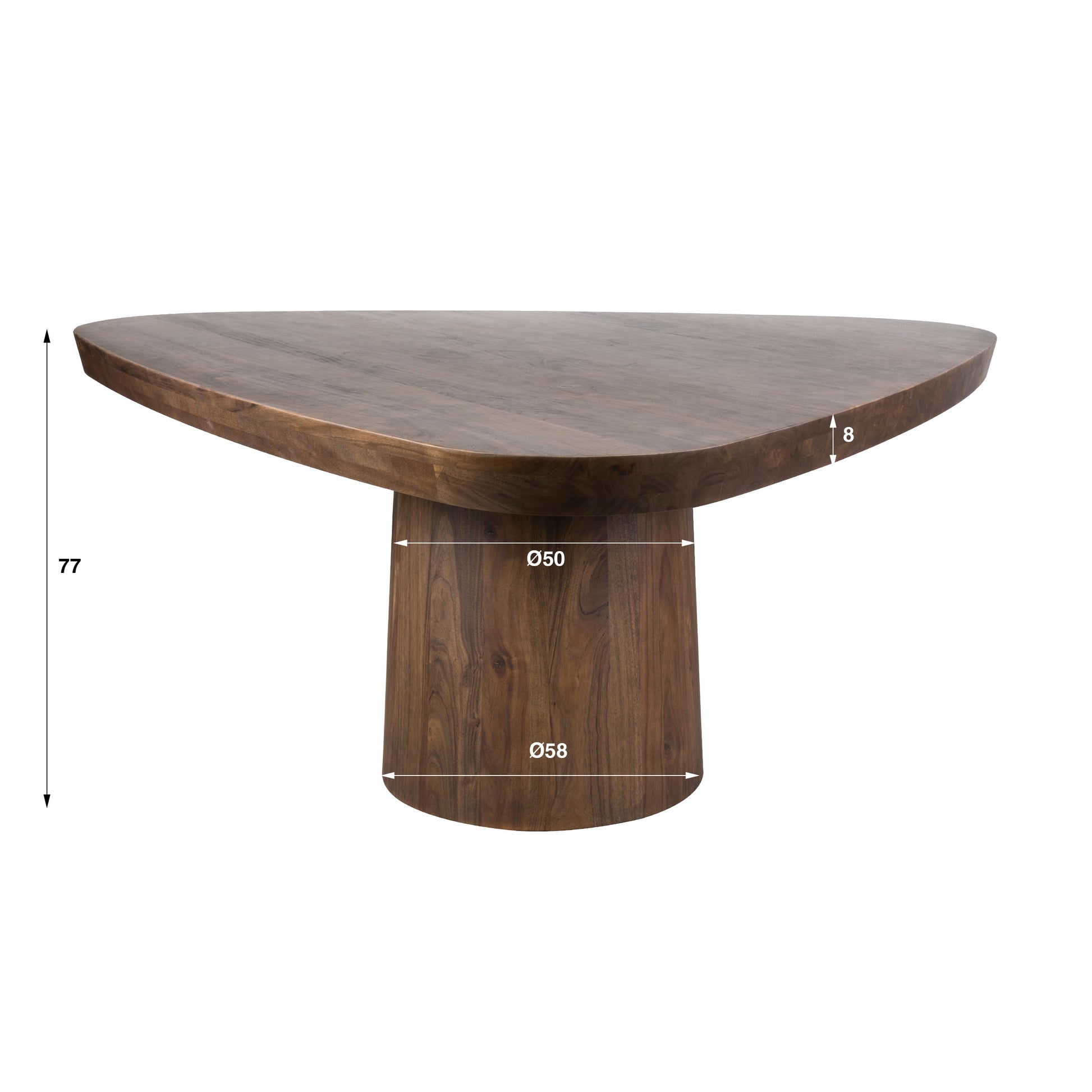 Eettafel Arcadia triangle 165cm / Massief acacia bruin