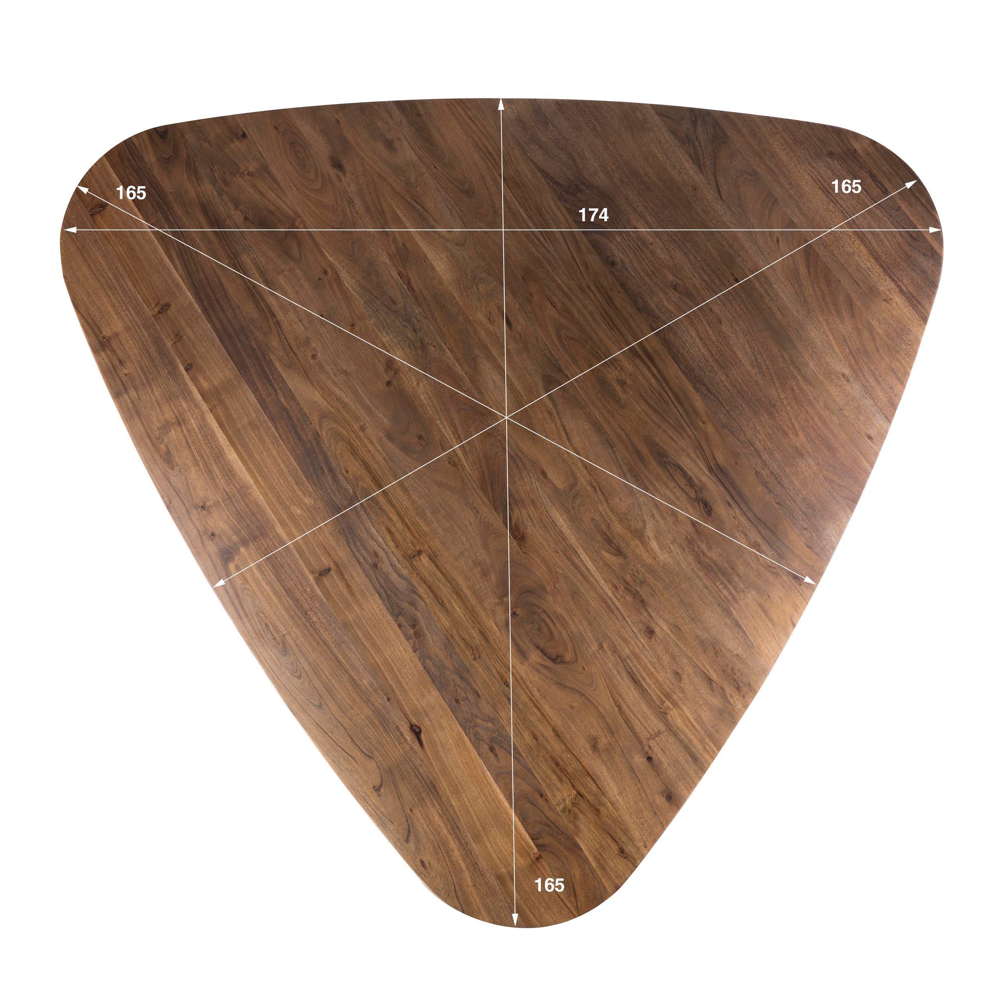 Eettafel Arcadia triangle 165cm / Massief acacia bruin