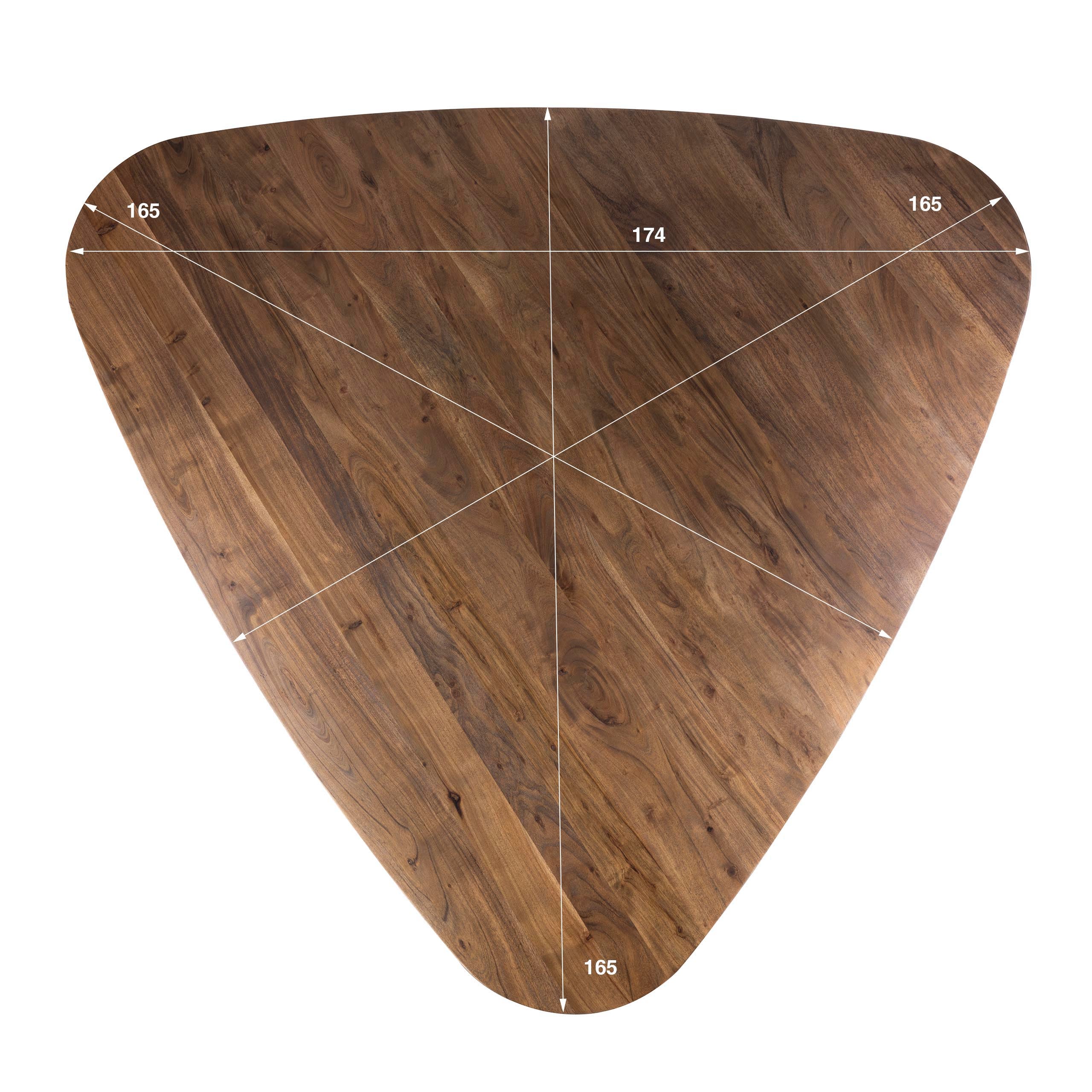 Eettafel Arcadia triangle 165cm / Massief acacia bruin