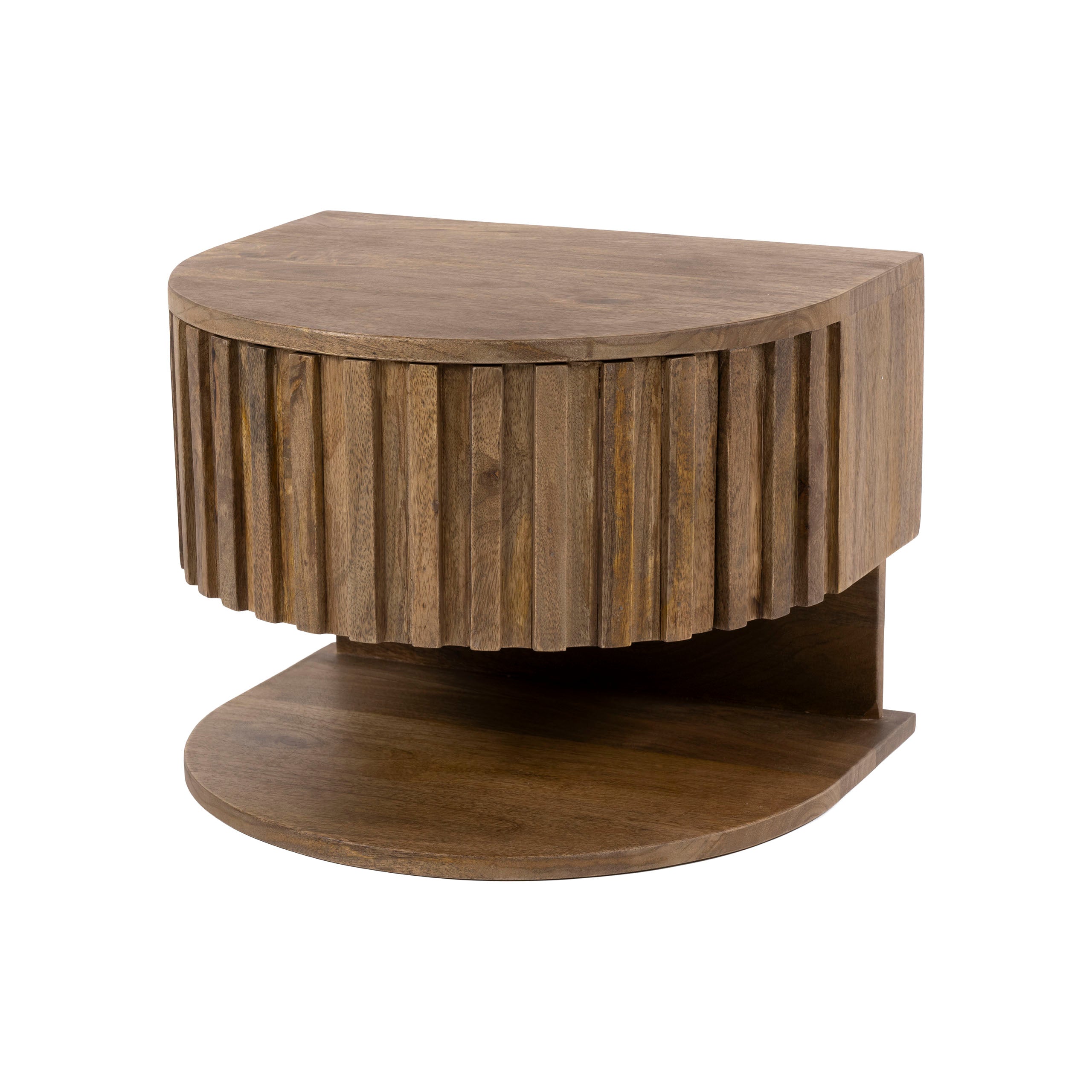 Nachtkastje Ridge Shelve Zwevend 1 Lade Massief Mango Zand