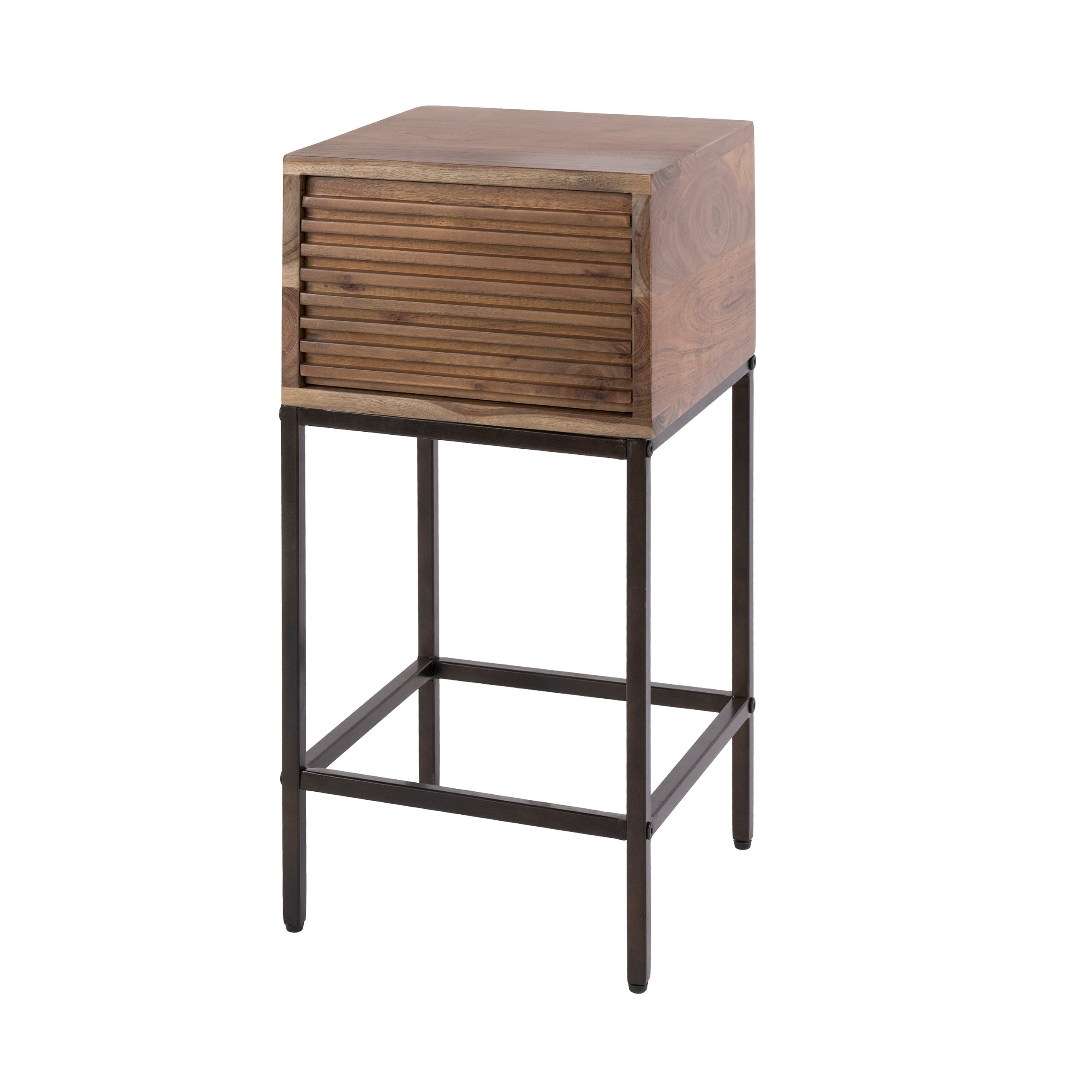 Nachtkastje Line Xs 1 Lade Massief Acacia Bruin