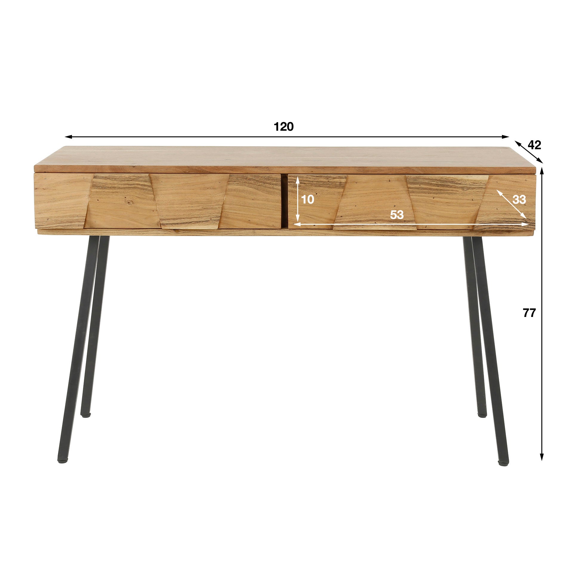 Hal Kaptafel Demn 2 Lades Massief Acacia