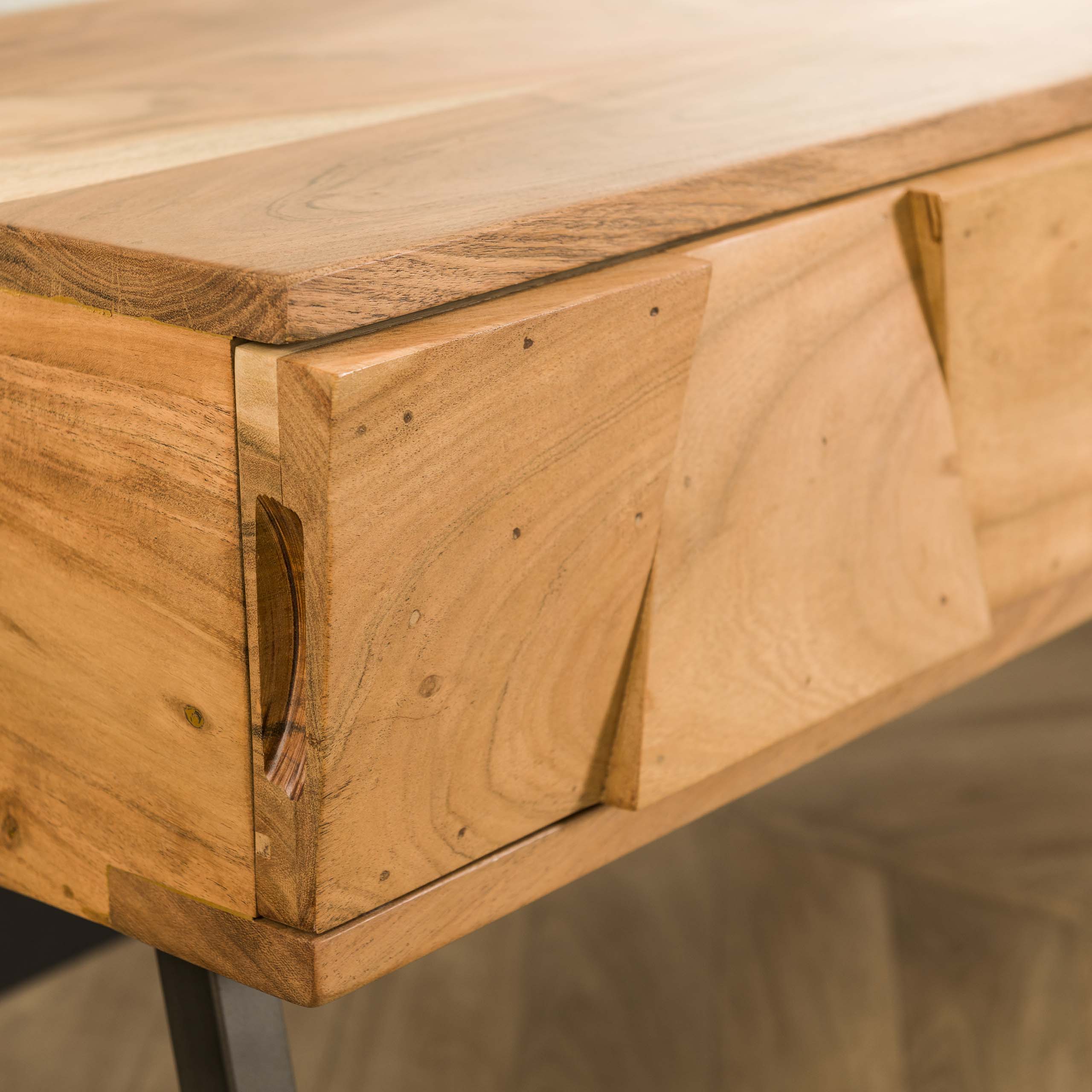 Hal Kaptafel Demn 2 Lades Massief Acacia