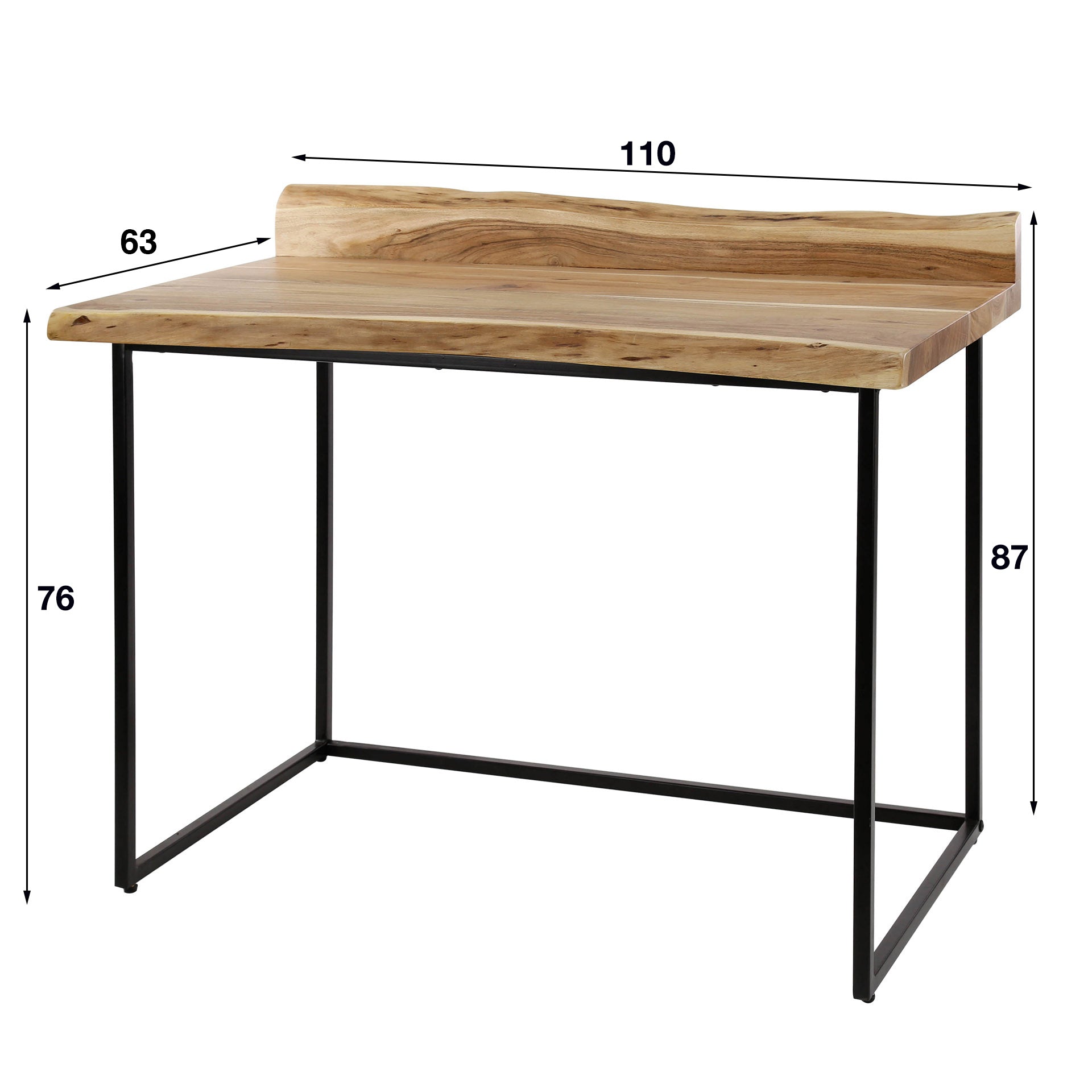 Bureau Live Edge 110X60Cm Massief Acacia
