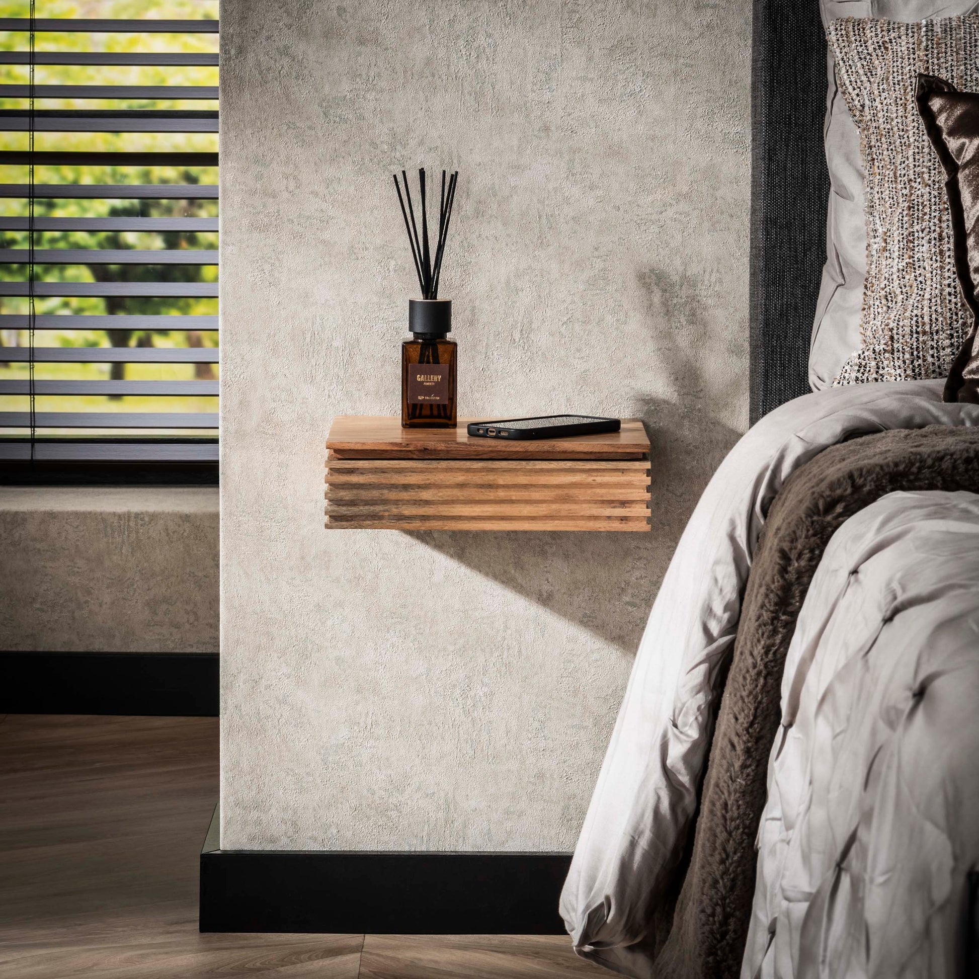 Nachtkastje Layer XS 1 lade set van 2 / Massief acacia