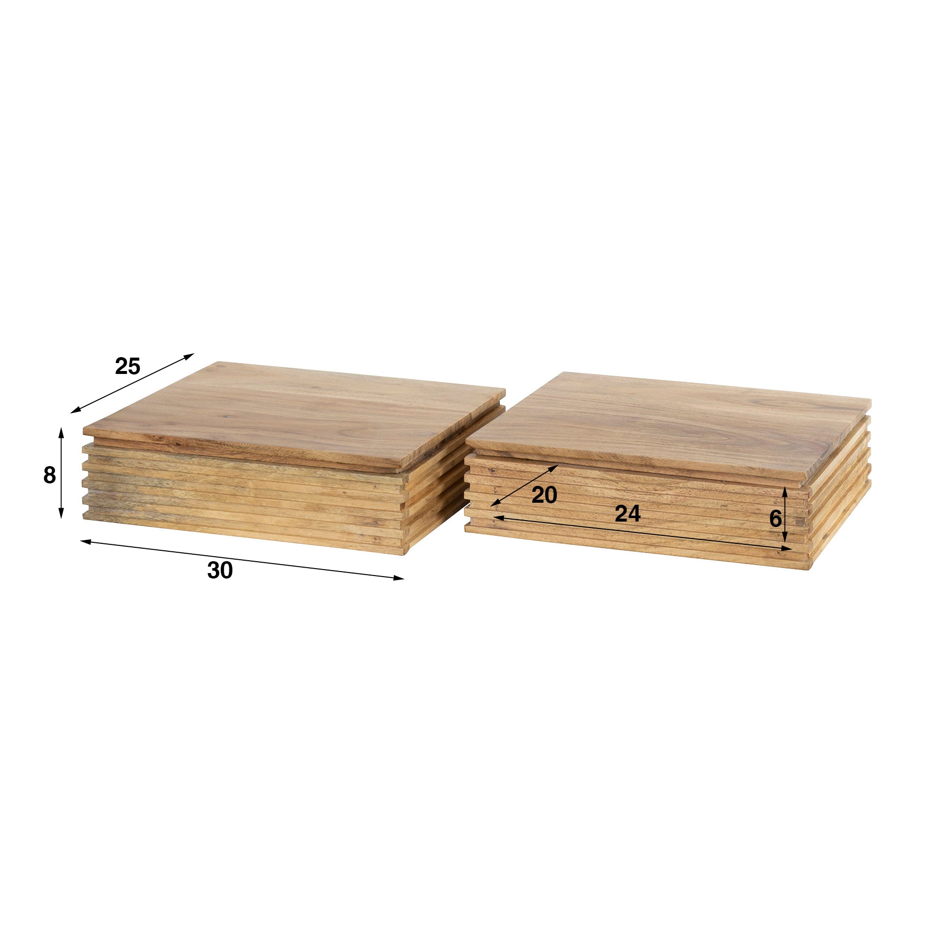 Nachtkastje Layer Xs 1 Lade Set Van 2 Massief Acacia