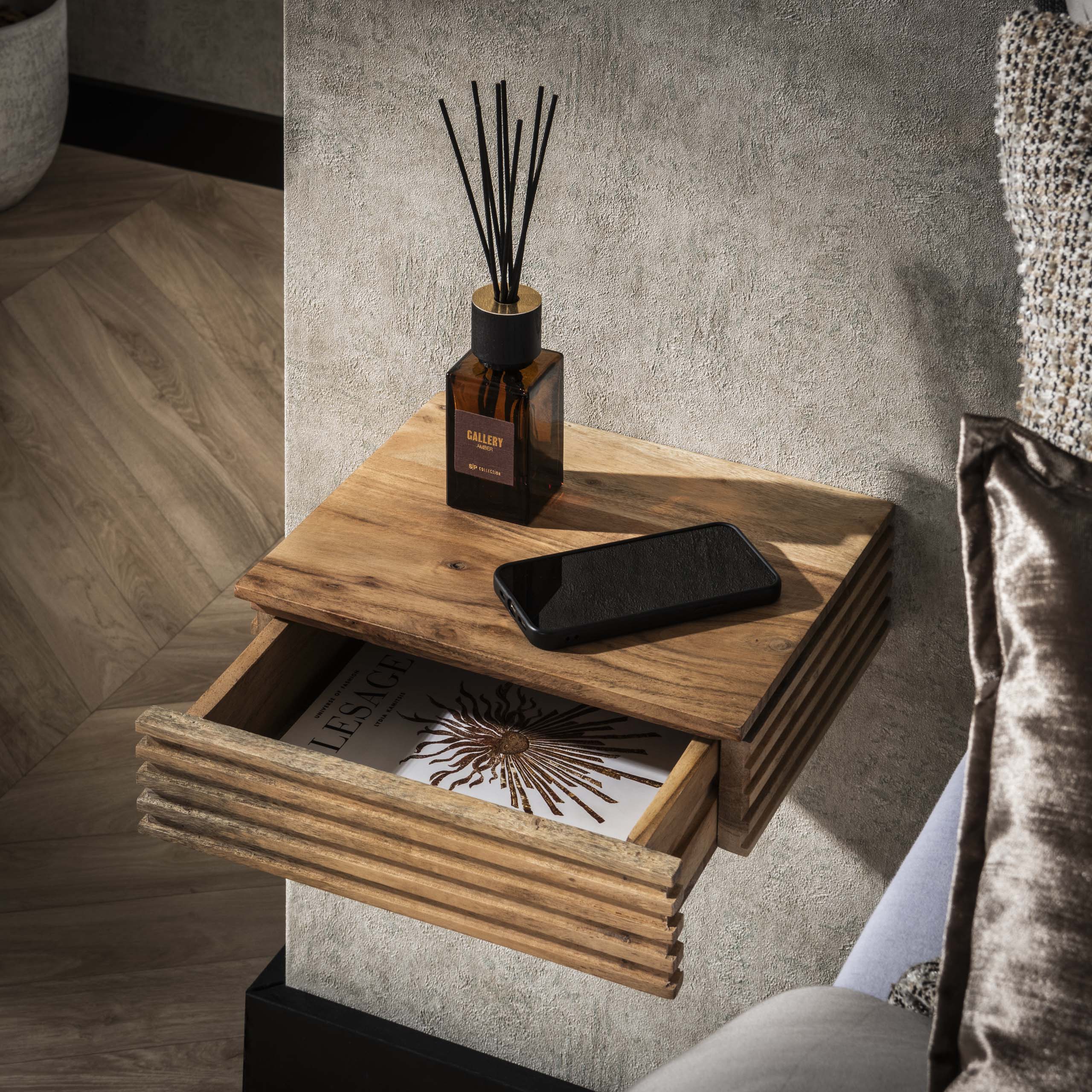 Nachtkastje Layer Xs 1 Lade Set Van 2 Massief Acacia