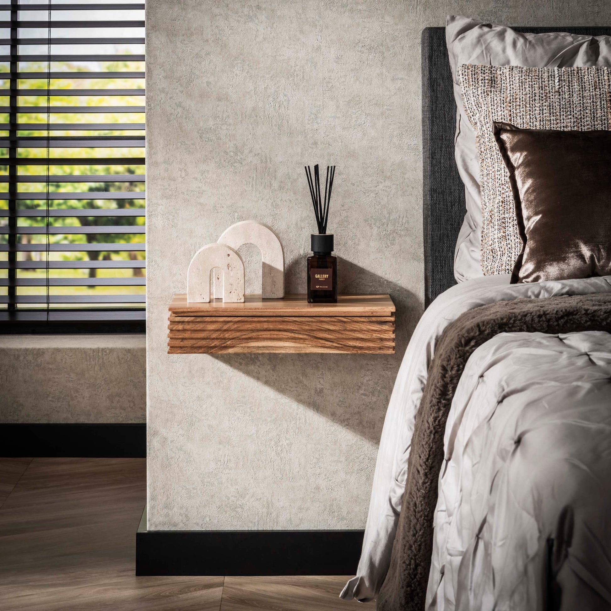 Nachtkastje Layer L 1 lade set van 2 / Massief acacia