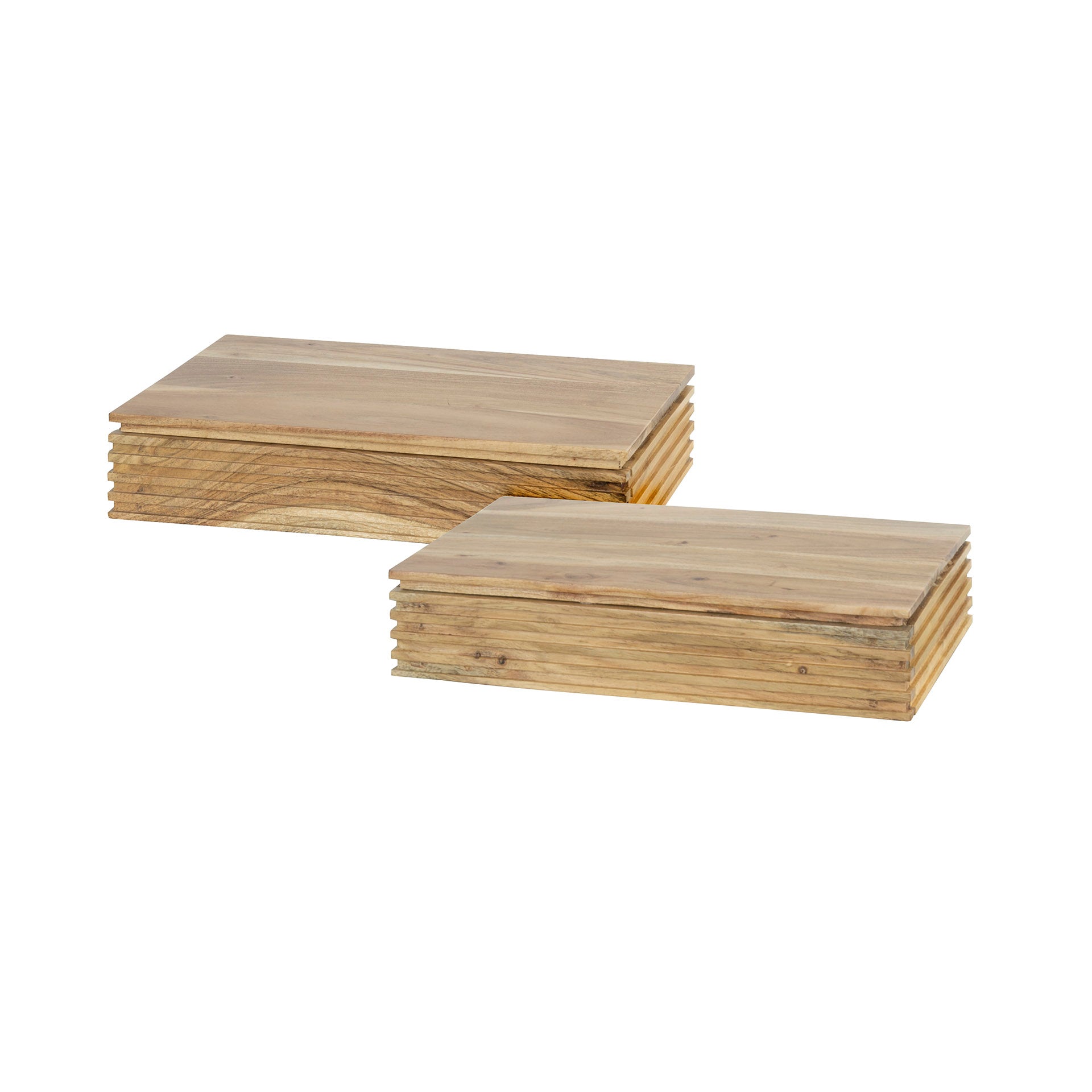 Nachtkastje Layer L 1 Lade Set Van 2 Massief Acacia