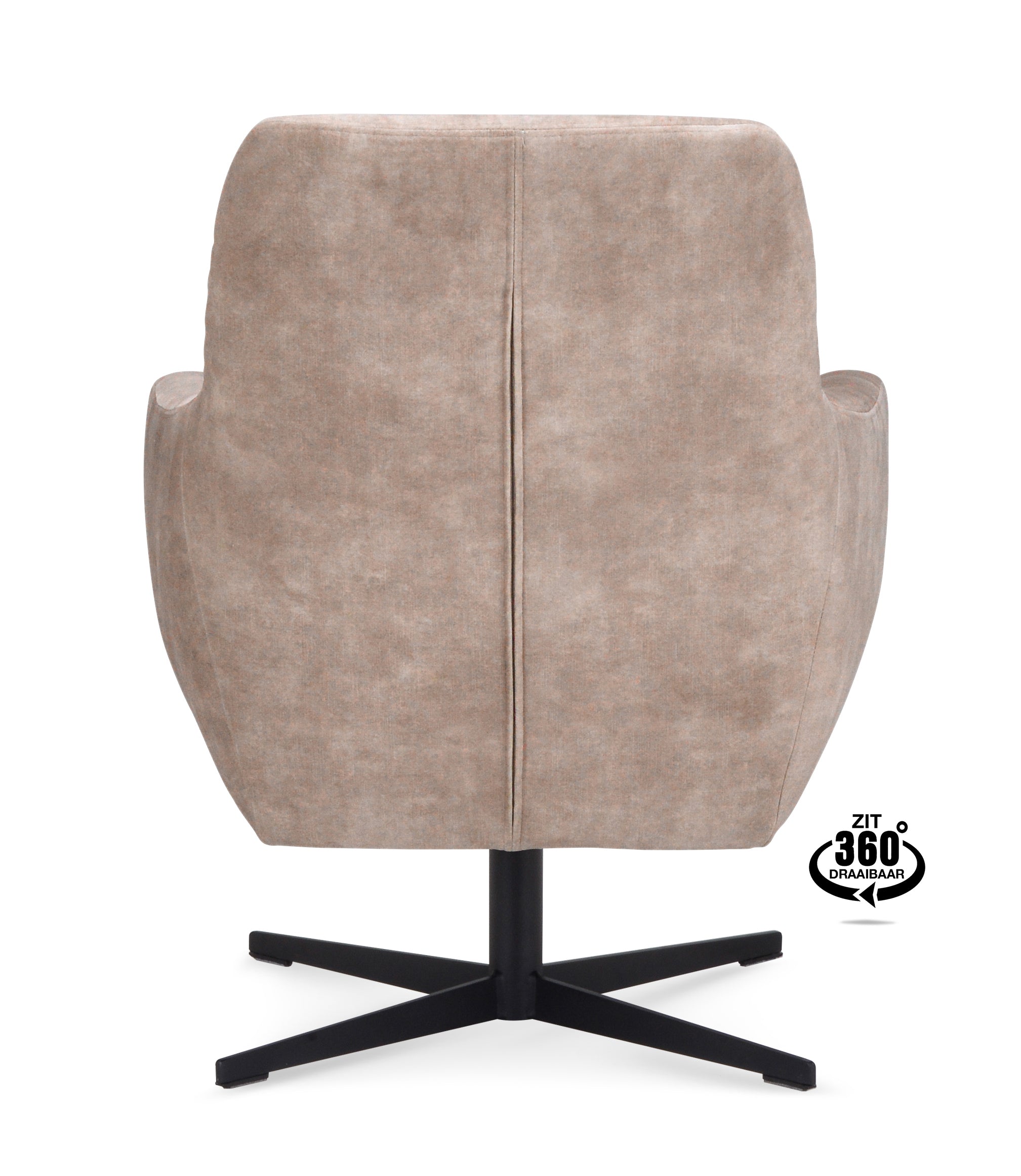 Fauteuil Harbour Stof Adore Sand Poot Zwart 360° Draaibaar