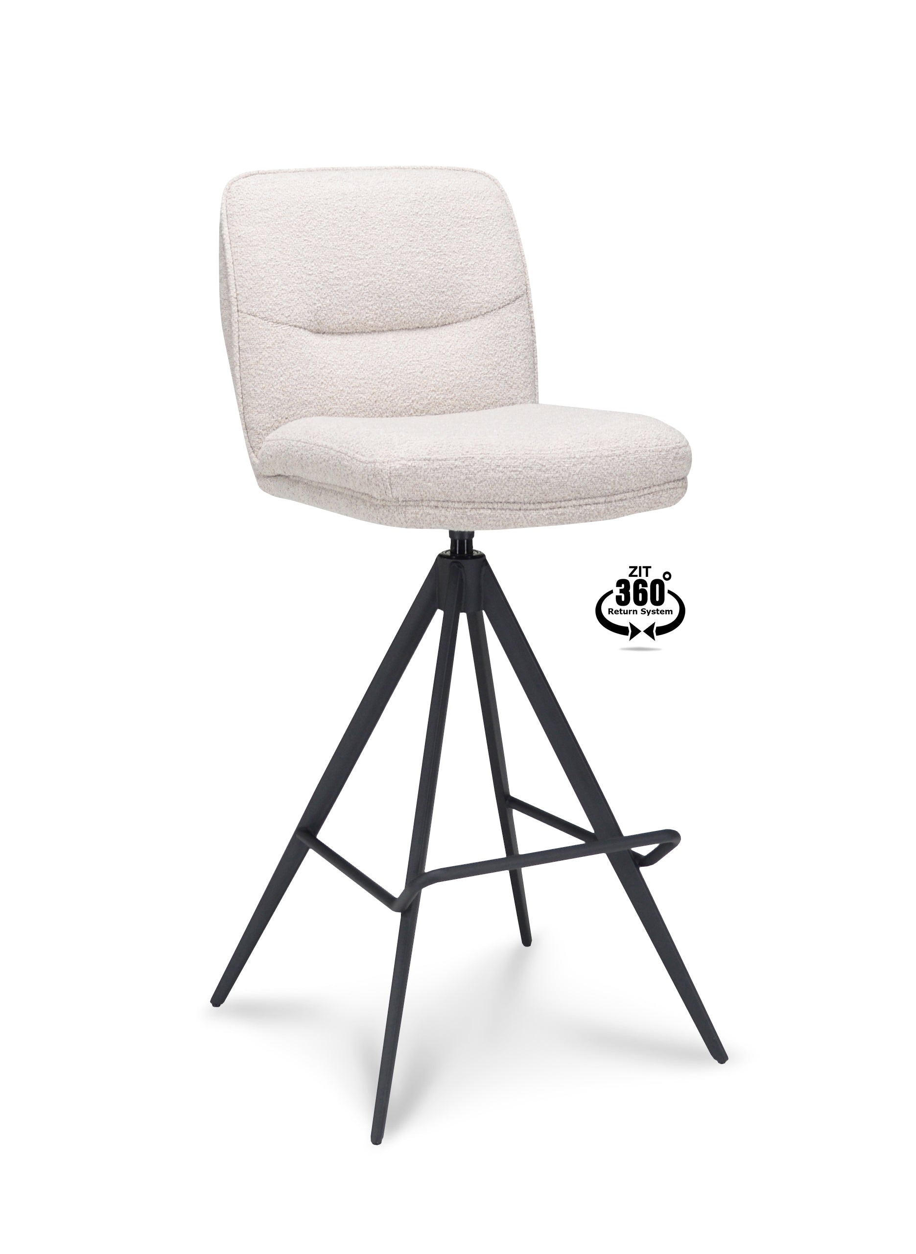Barkruk Bliss - ZH 80 Stof Alpine Natural Leg Black 360° Return-system