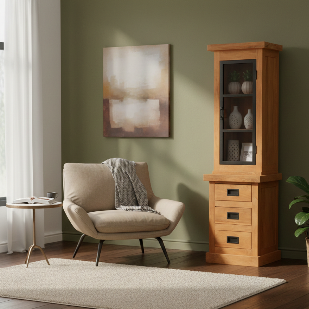 Nashville Vitrinekast small - 55 x 45 x 220  cm