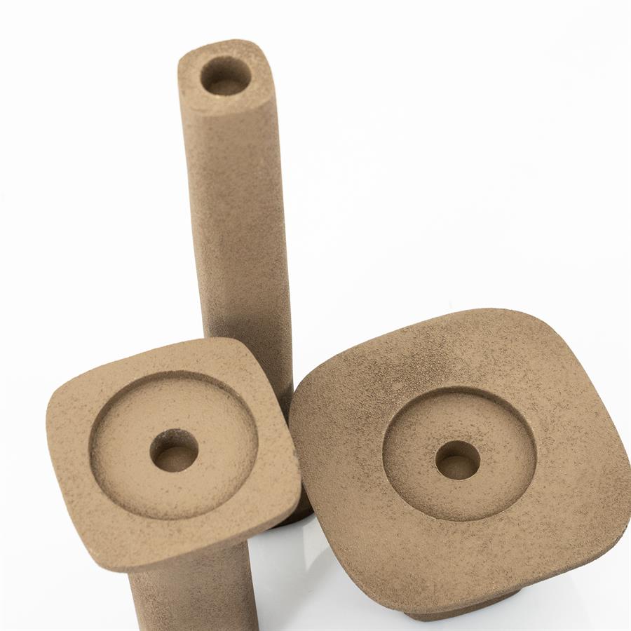 Candles Candle holder Squand small 14.2x14.2x9.7 – bruin | By Boo