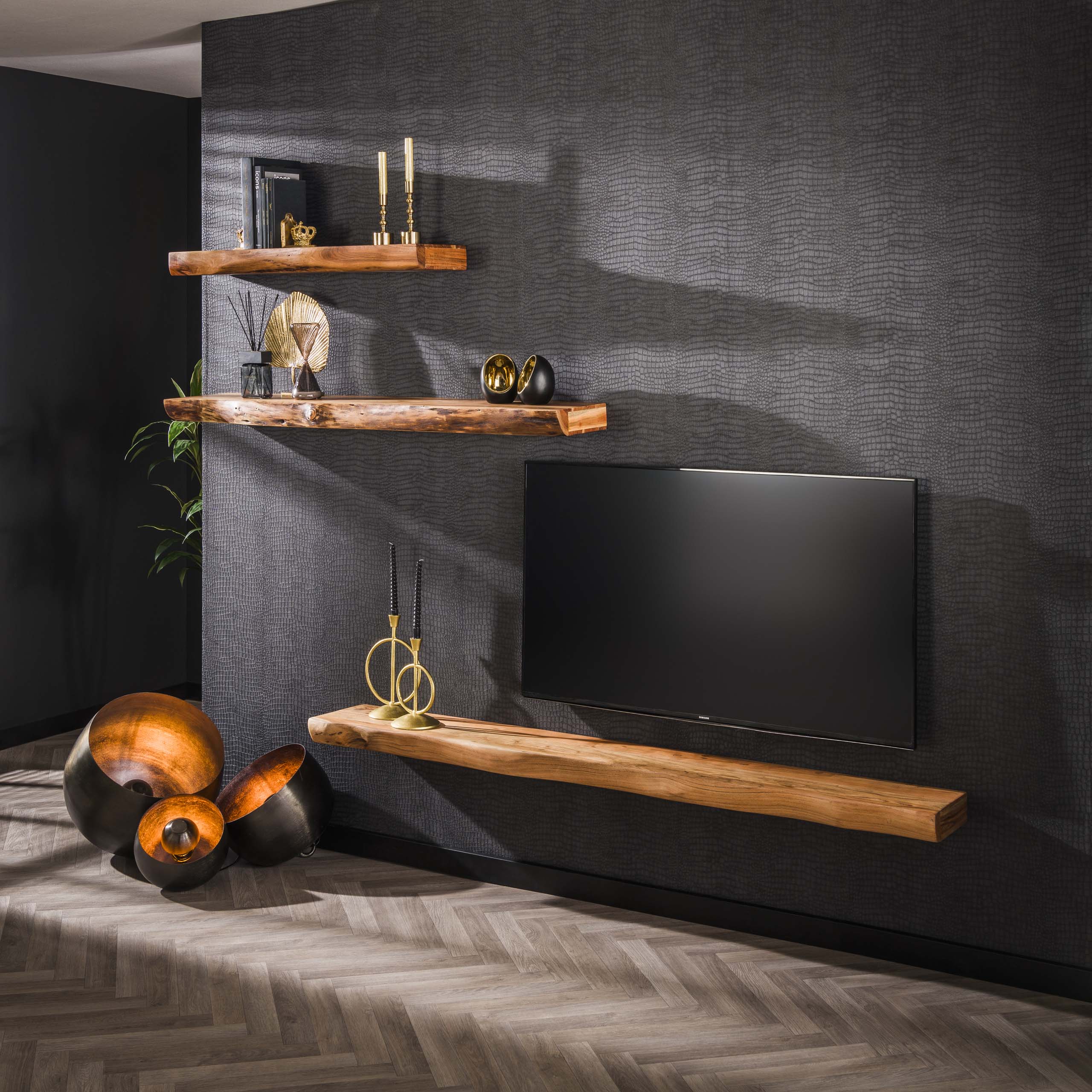 Wandplank Tree 200Cm Massief Acacia