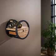 Wandschap Circular 1 lade Ø30cm / Robuust hardhout